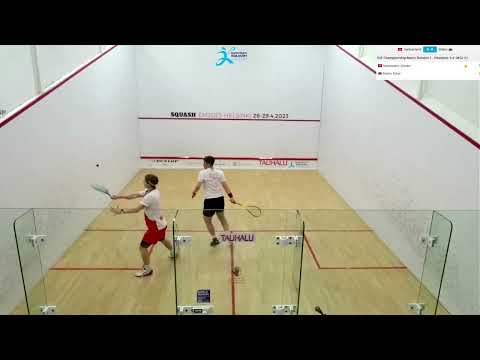 Dimitri Steinmann - Emyr Evans (Switzerland vs Wales) - ESF European Team Squash Championships 2023