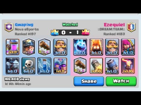 Clash Royale TV | Gwaping Vs Ezequiel | Nova eSports - ::DREAM:TEAM:: | 9# 5/3/17 Arena 10