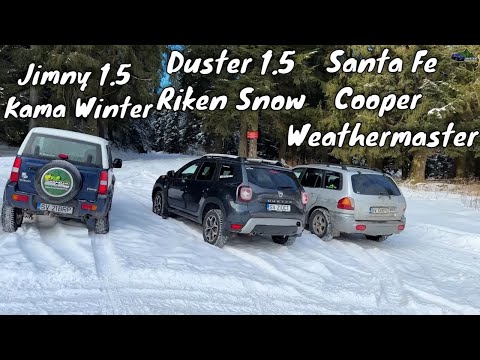 Hyundai Santa Fe vs Dacia Duster vs Jimny Snow Offroad