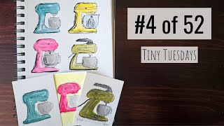 Week 4 ~ Tiny Painting ~ Beginner Watercolor Stand Mixer Tutorial | Tiny Kitchen Art (No Sketching!)