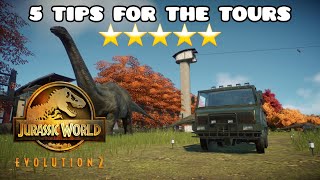 FIVE TIPS FOR THE TOURS | Jurassic World Evolution 2