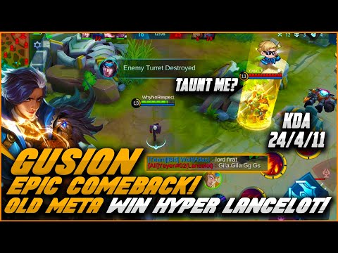 GUSION HARD CARRY EPIC COMEBACK! | OLD META DESTROY HYPER LANCE | Gusion Rank Gameplay | MLBB