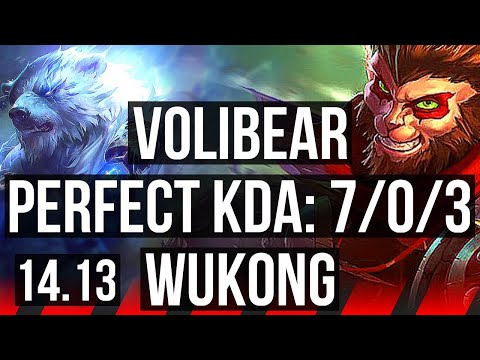 VOLIBEAR vs WUKONG (TOP) | 7/0/3, Godlike, 500+ games | EUW Master | 14.13