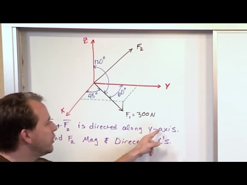 Lesson 20 - Adding 3D Forces, Part 2 (Engineering Mechanics Statics)