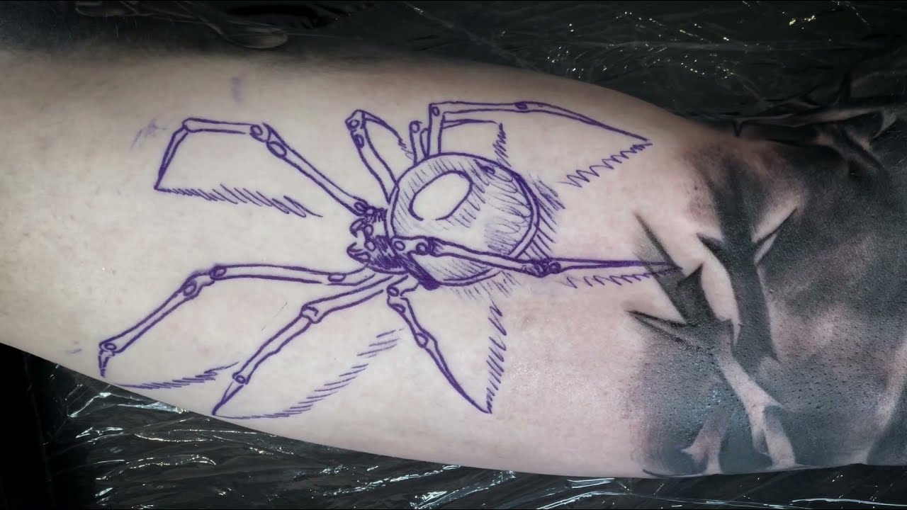 Watch video Spider tattoo | 3x speed Now Spider tattoo | 3x speed