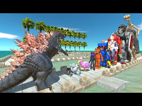 Gojira vs Godzilla Skeleton COCONUT DEATH RUN - Animal Revolt Battle Simulator