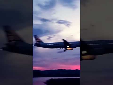 Corfu airport landing aircraft ✈️