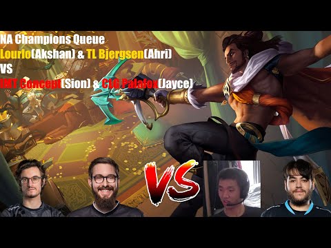 NA Champions Queue - Lourlo(Akshan) & TL Bjergsen(Ahri) VS IMT Concept(Sion) & CLG Palafox(Jayce)