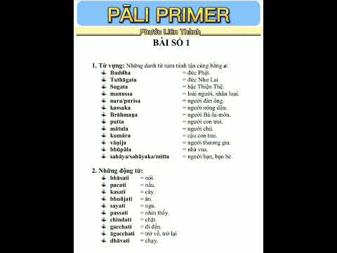 Bài 1 - Từ vựng giáo trình Pāli Primer