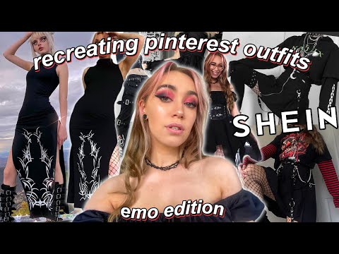 RECREATING ALTERNATIVE PINTEREST OUTFITS *emo, goth, e-girl, grunge* | SHEIN try on
