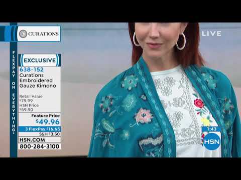 Curations Embroidered Gauze Kimono