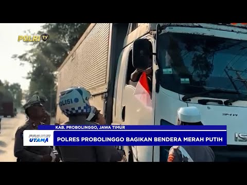 POLRES PROBOLINGGO BAGIKAN BENDERA MERAH PUTIH
