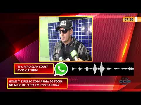 Elemento é preso com arma de fogo durante festa em Esperantina 27 10 2020