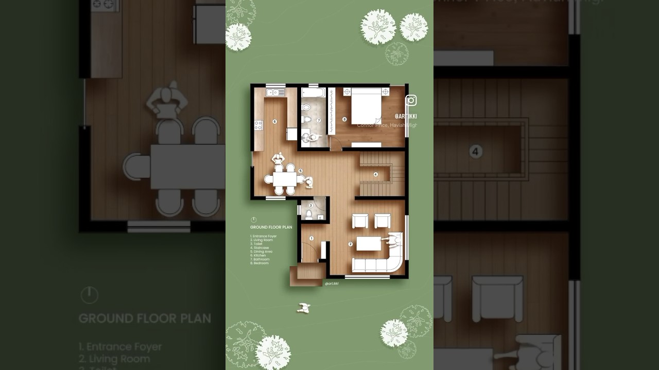Photoshop Plan render + animation | architecture illustration✍🏻 #architecture #animation #rendering