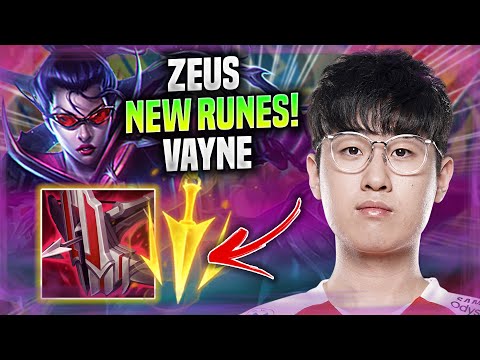 ZEUS IS READY FOR VAYNE WITH NEW RUNES! - T1 Zeus Plays Vayne TOP vs Riven!