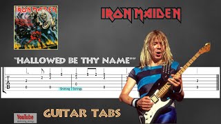 IRON MAIDEN - Hallowed Be Thy Name - Guitar Tab | Lesson | Cover | Tutorial | 100 BPM