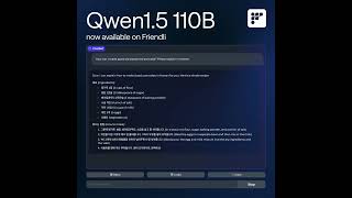 Qwen1.5 110B is now available to run on Friendli! #shorts #qwen