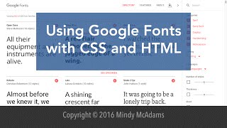 Google Fonts with HTML and CSS 2016