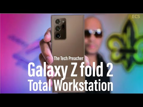 Samsung Galaxy Z Fold 2 Total Workstation OMG !! | Phone Stand, Keyboard, Mouse, Printer, |