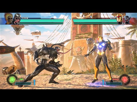 Venom & Ghost Rider vs Nova & Ultron (Hardest AI) - Marvel vs Capcom: Infinite