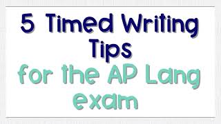 AP Lang Timed Writing Tips | Coach Hall Writes