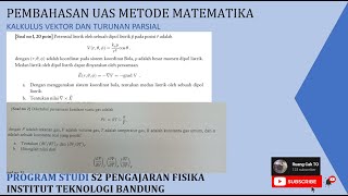 Pembahasan UAS Metode Matematika | S2 Pengajaran Fisika ITB