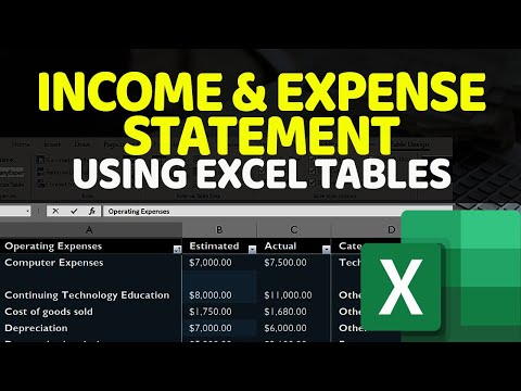 Part of a video titled How to Create Income and Expense Statement in Excel - Step by Step