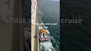 Pilot ship and cruise ship - Cunard Queen Victoria leaves La Coruna