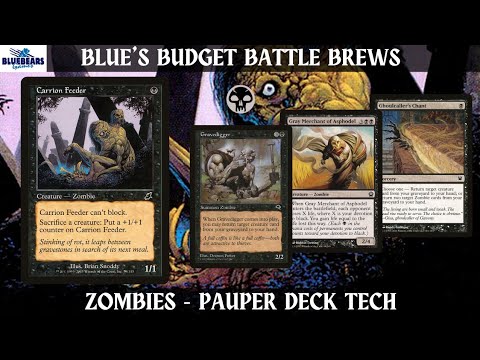 Zombie Tribal | Mono Black Zombie build | Magic the Gathering budget Pauper deck tech | custom build