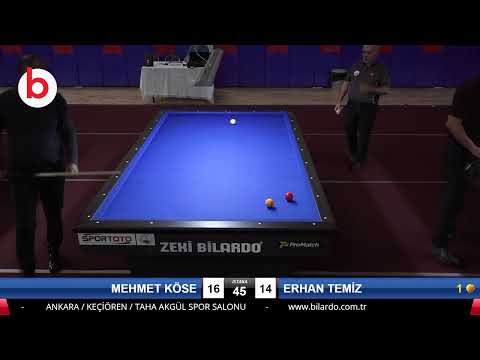 MEHMET KÖSE & ERHAN TEMİZ Bilardo Maçı - 2019 TÜRKİYE KUPASI 2.ETAP ERKEKLER-2.ÖN ELEME