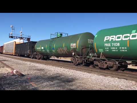 Long Slow Freight Train and Amtrak Hiawatha