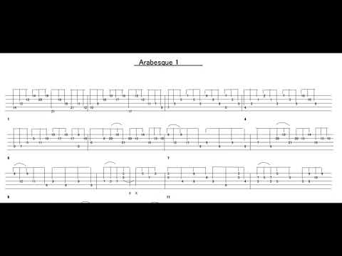 Debussy Arabesque No.1 (5-strings banjo TAB  open E tuning)
