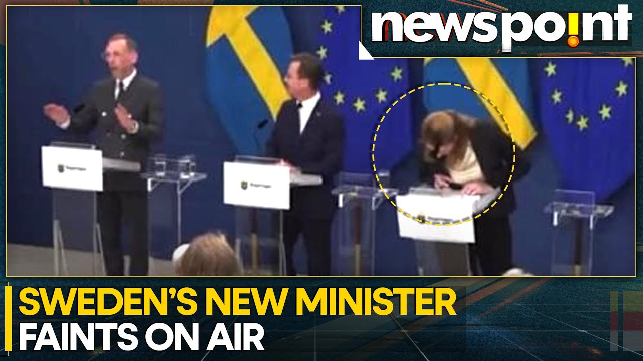 Sweden: Newly Appointed Health Minister Elisabet Lann Collapses on Live TV | WION Newspoint