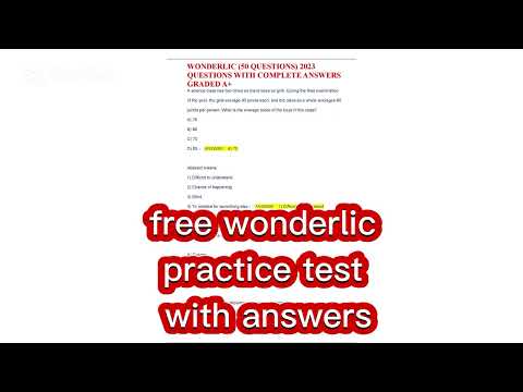 free wonderlic practice test with answers