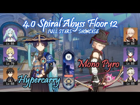 C2 Wanderer Hypercarry & C0 Lyney Mono Pyro | 4.0 Spiral Abyss Floor 12 | Genshin Impact