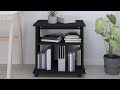 Mobiletto con Ruote Nero 60x45x60 cm in Legno Multistrato - Foto miniatura 4