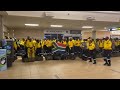 South African firefighters sing and dance after arriving at Edmonton's airport