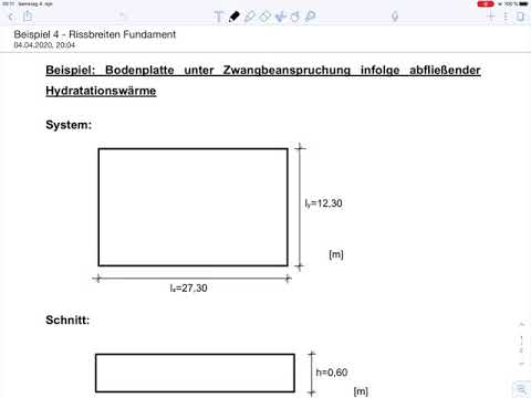 Massivbau 3 - Beispiel 4 Rissbreiten Bodenplatte (Teil 1)