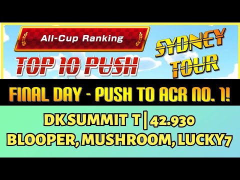 DK SUMMIT T - 42.903 | 189 ACTION (Blooper, mushroom, lucky 7) |  Mario Kart Tour ACR TOP 1 PUSH