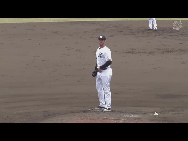 【ファーム】マリーンズ・サモンズ 鋭いピッチャーライナーを上手く捕球しダブルプレー!! 2025年4月6日 千葉ロッテマリーンズ 対 横浜DeNAベイスターズ