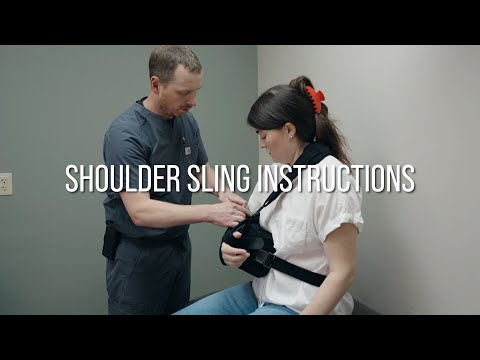 Part of a video titled Shoulder Sling Instructions - YouTube