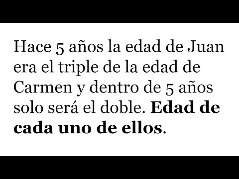 PROBLEMA EDADES. Razonamiento Matemático. Reto