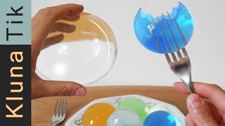 WATER BALLS (orbeez) & GLITTER for LUNCH! Kluna Tik | ASMR sounds no talk JUMBO polymer experiment