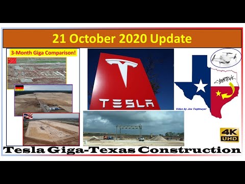 Tesla Gigafactory Texas 21 October 2020 Cyber Truck & Model Y Factory Construction Update (09:45 AM)