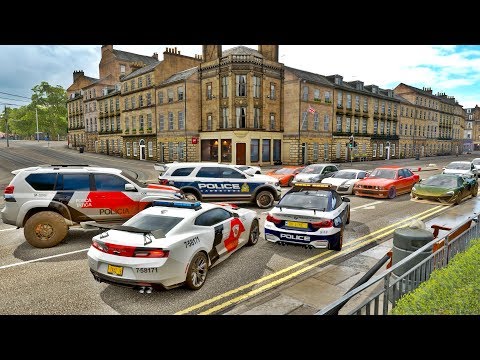 FUGA FOI PESADA - DESTRUIÇÃO POLICIAL COM 10 PESSOAS - FORZA HORIZON 4 - GAMEPLAY