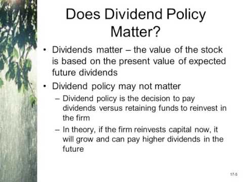 Dividends and Dividend Policy