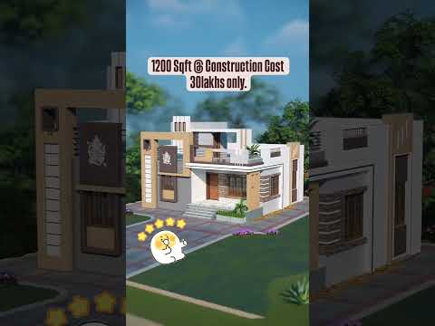 2bhk @ 1200 sqft with cost 30lakhs only. #ground #home #exteriorwork #3delevation ##3dhomedesign