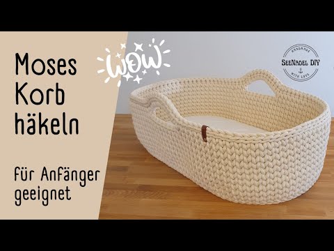 🍼 MOSESKORB 🍼 häkeln mit UNSICHTBAREM Übergang (EINFACH)