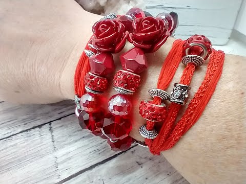 Wrap Bracelet Made With Jesse James Beads and Sari/Fairy Silk