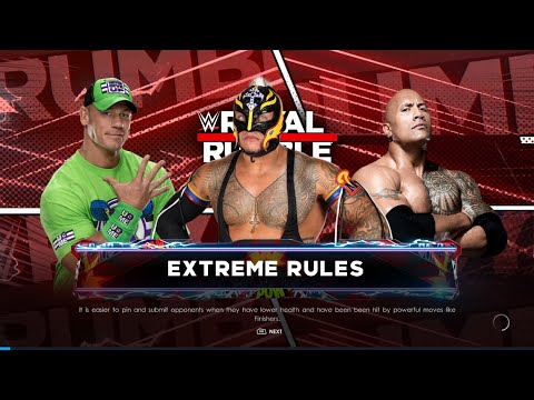 WWE 2K22 My First Ever Gameplay| john cena vs the rock vs rey mysterio match| WWE 2K22 Gameplay